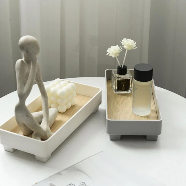 Új Dekoráció Kerek Tároló Tálca Otthoni Modern Dekoratív Tálcák Szervező Doboz Asztal Váza Aromaterápiás Állvány Gyertyatartó - Image 5