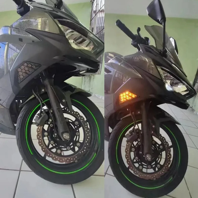 

Motorcycle LED Turn Signal Light Flasher For KAWASAKI ZX25R ZX4R NINJA 650 400 300 250 1000 SX ZX6R Z1000SX ER6F Accessories