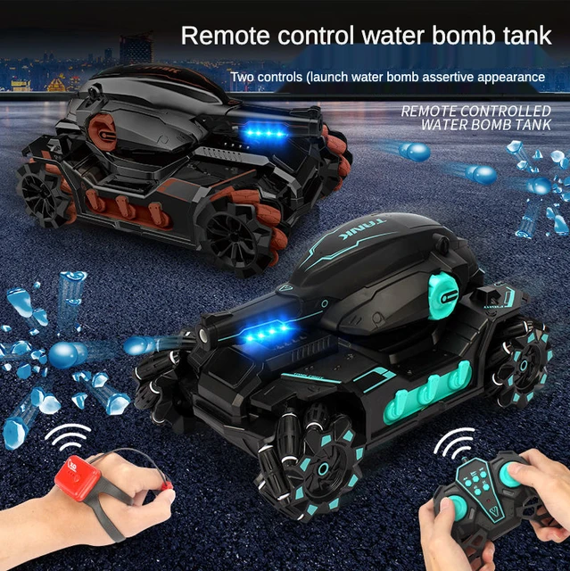 2.4G Water Bomb Shooting RC Tank Electric Gesture Sensing Remote Control Tank Tracked Vehicle RC Car Toys For Children Xmas Gift 2