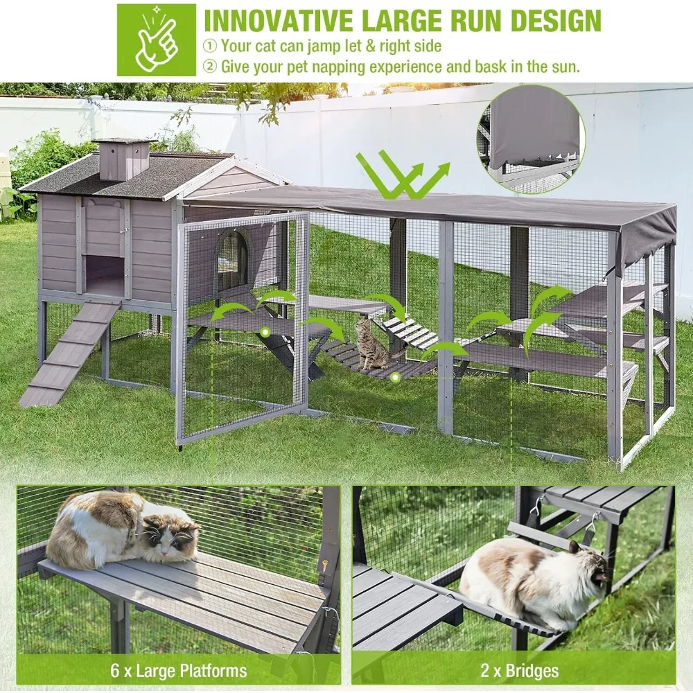 Outdoor cat cage waterproof windproof warm multiple cats roost