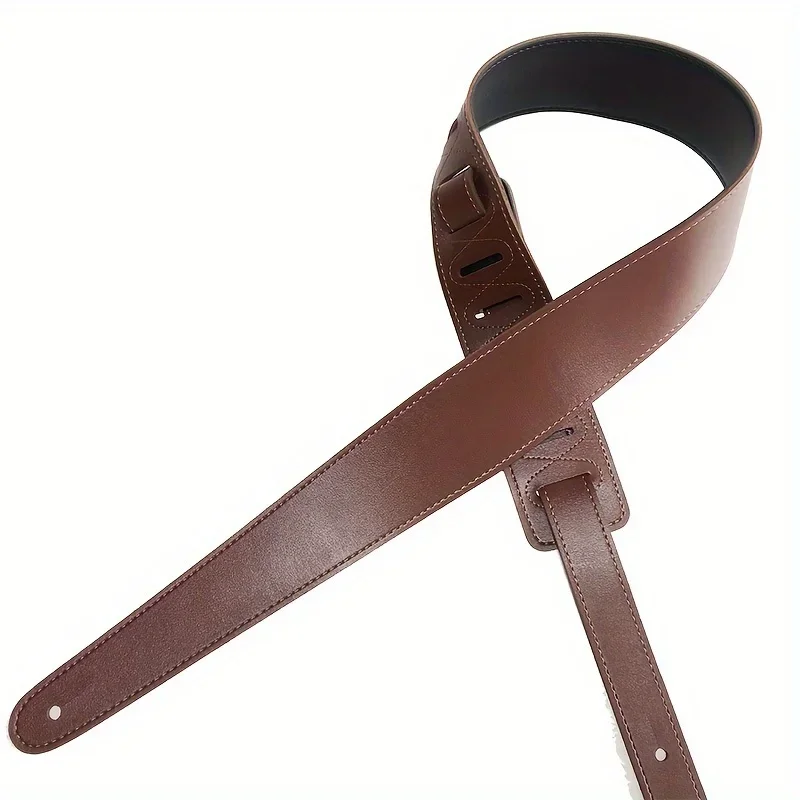 Premium Adjustable Double-Sided Leather Guitar Strap, 2.36 Wide, 46.47 to 53.54 Length Range