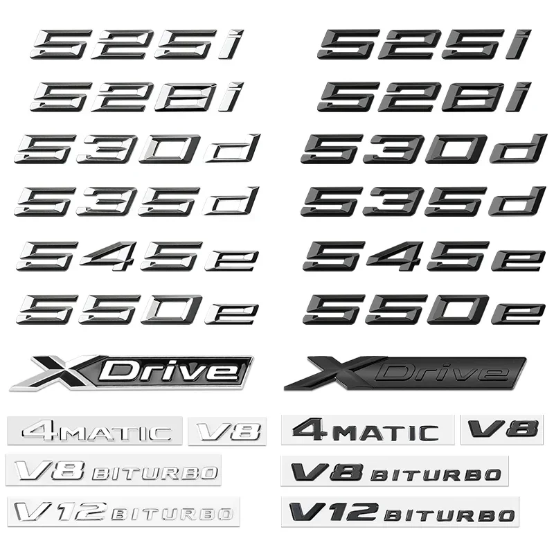 3D Car Trunk Emblem Logo Badge Per Bmw M Lettering 518I 520I 525I 528I 520D 525D 535E 540E 545E 550I Lettere Sticker Accessori