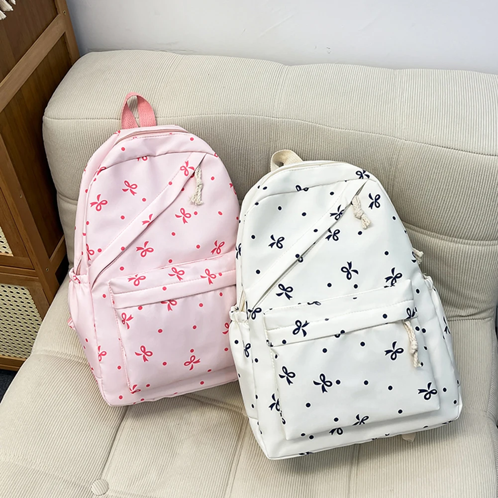 3-in-1 나비넥타이 디자인 대학생용 백팩 (런치박스 포함) 및 귀여운 소녀용 백팩, 십대 소녀들을 위한 백팩