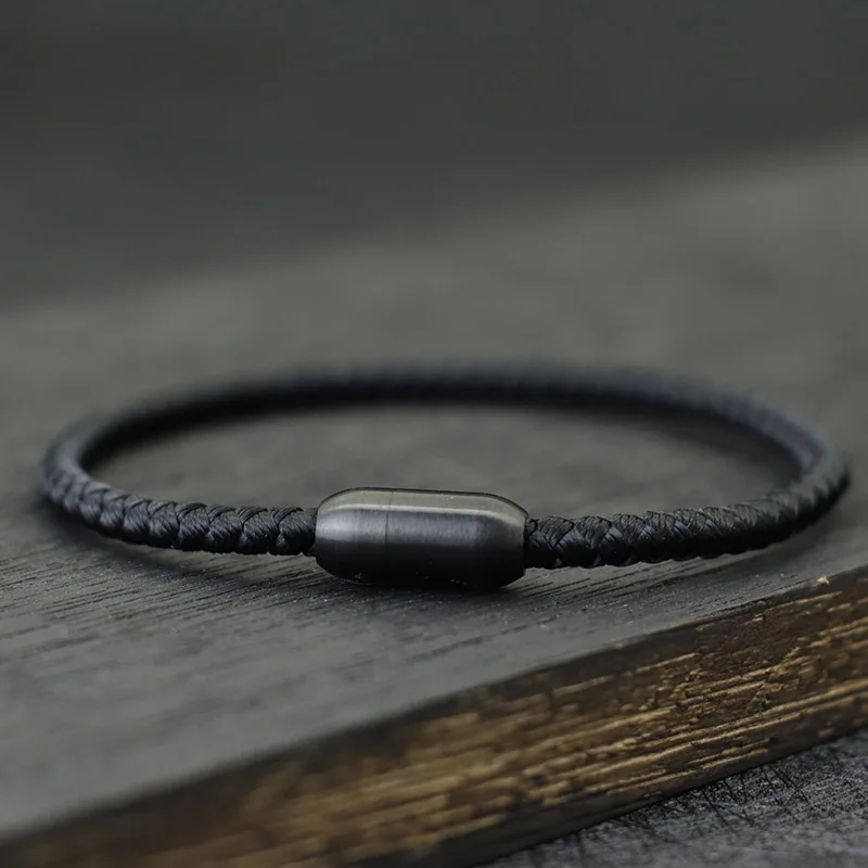Neue Klasse ein Kiels eil Armband Männer Edelstahl Magnet verschluss Pulsera Roja Armband Tissu Homme Geschenk für ihn Schnur Kette Joias – Detail 11
