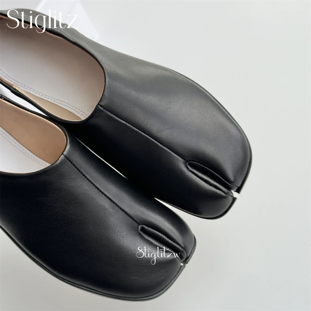 Slip-On Tabi Shoes for Men Black Patent Leather Comfortable Flats Multi-Color Brown Handmade Men's Shoes Wedding Banquets