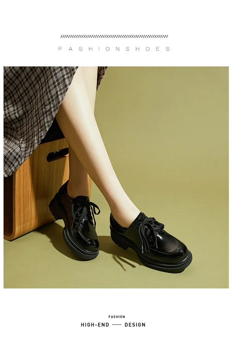 AIYUQI Women's Loafers 2022  New Lace-up Oxford Shoes Ladies Fashion Cowhide Spring Platform Ladies shoes heels shoes classic