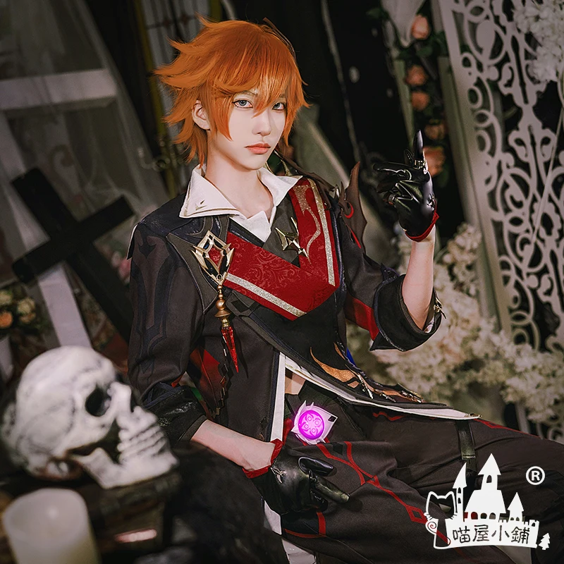 

COS-KiKi Anime Genshin Impact Tartaglia Beholders Form Game Suit Cosplay Costume Handsome Uniform Halloween Party Outfit Men