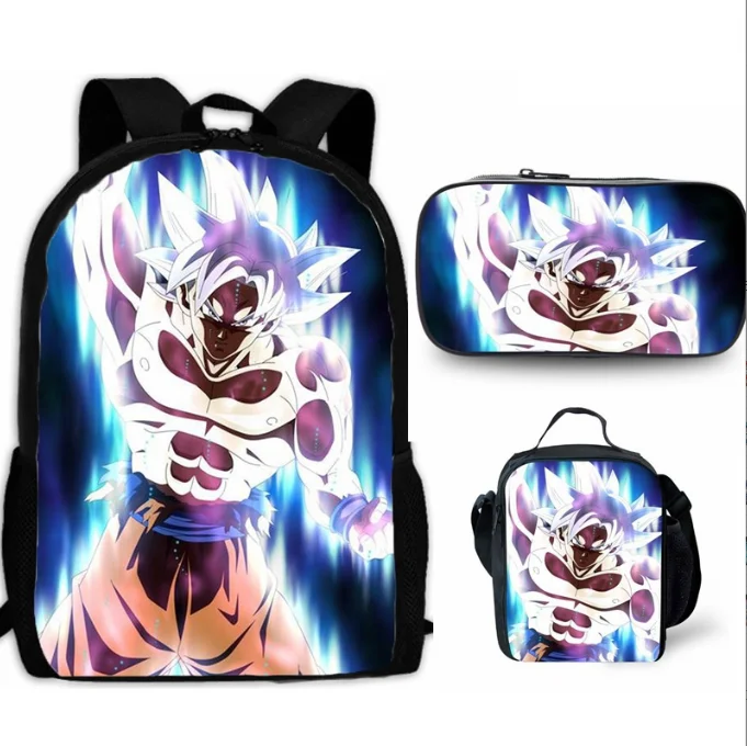 Dragon Ball Z 4PCS School Backpack Kids Shoulder Bag Lunch Bag