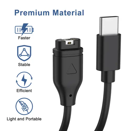 Type C Watch Charger Cable for Garmin Venu2/VenuSq2/3/3S Fenix 5/6/7 Vivoactive4/4S/3 Fast Charging Cord For Forerunner 965/266 - Image 2