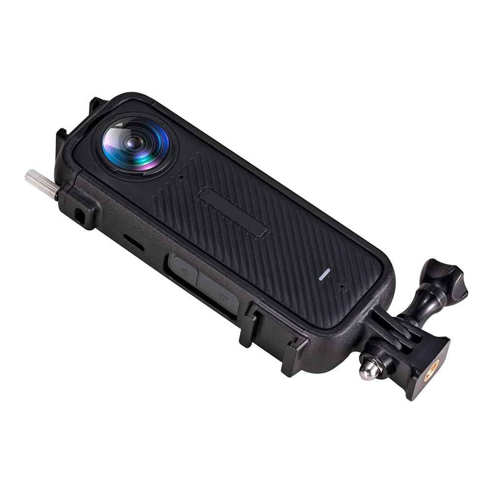 어댑터 마운트 및 나사가 있는 PC 플라스틱 보호 프레임, Insta360 X4 용 내구성 하우징 케이지, 1/4 인치 나사 구멍 및 2 콜드 슈