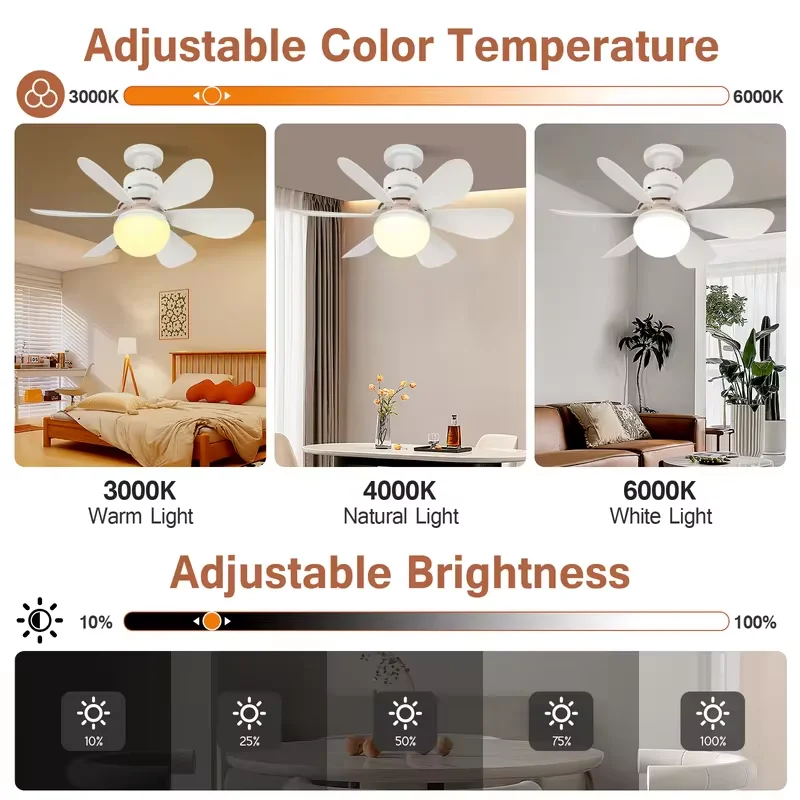 LED 30W ceiling fan light E27 remote dimming function suitable living room study home use ceiling fan led ceiling fan lights led fan light