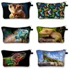 3D Crested Gecko / Bearded Dragon Print Cosmetic Case Women Pet Reptile Lizard Toiletries Bags Casual Lipstick Makeup Bags Gift 1
