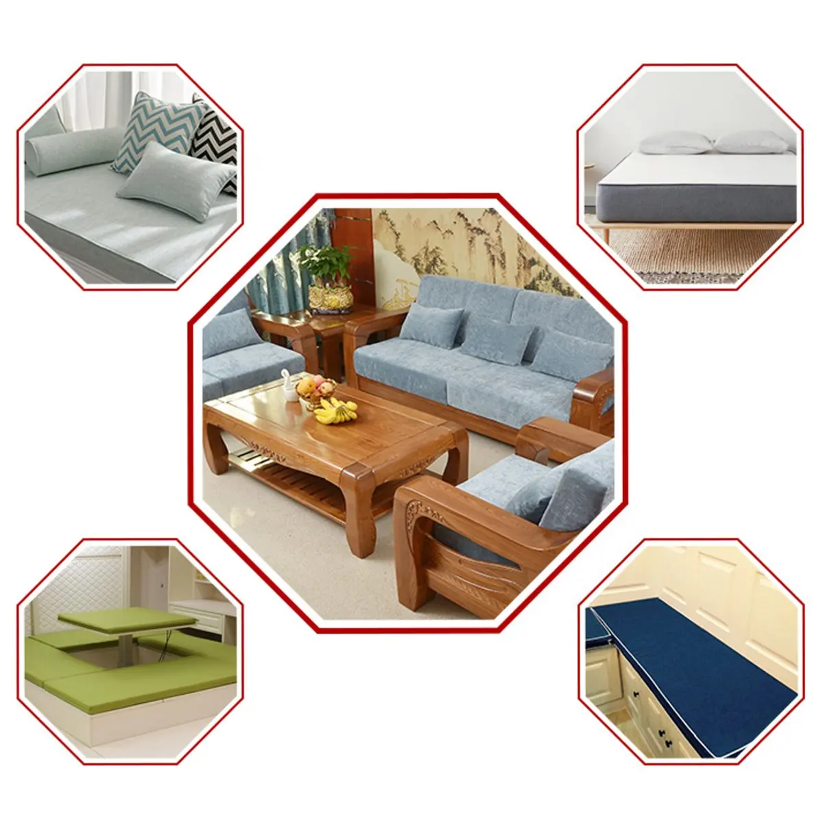 2.5cm 5cm Thick Square High Density Seat Foam White Cushion Sheet Upholstery Replacement Pad Premium Chair Pad 4