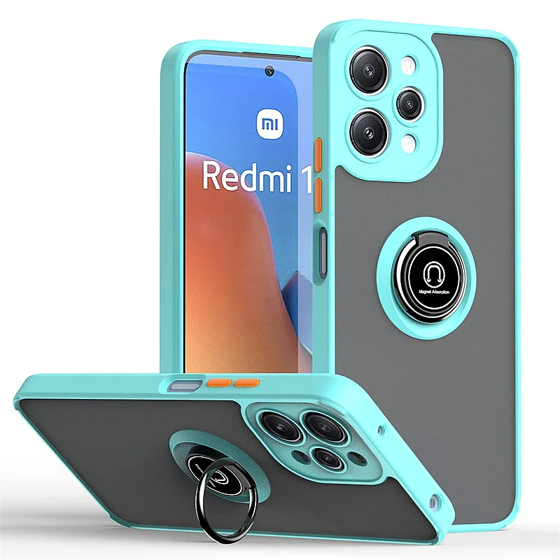 

For Xiaomi Redmi 12 4G Case Magnetic Ring Stand Holder Shockproof Armor Phone Case For Redmy Redmi 12 Redmi12 2023 PC Back Cover