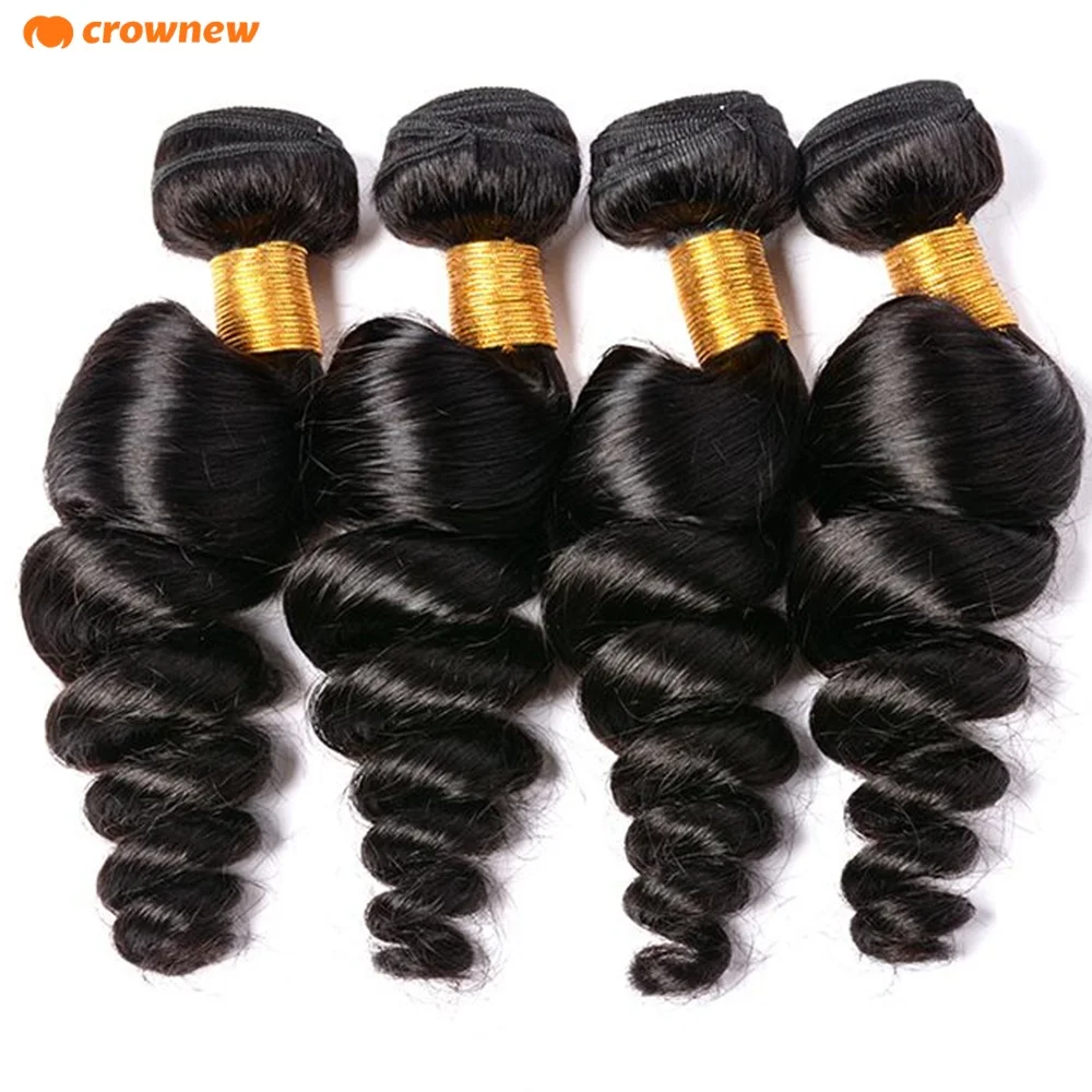 100% Real Human Hair Loose Wave Human Hair Bundles Unprocessed Human Hair Wavy Doule Drawn Bundles Extensions 100G/Bundle 1