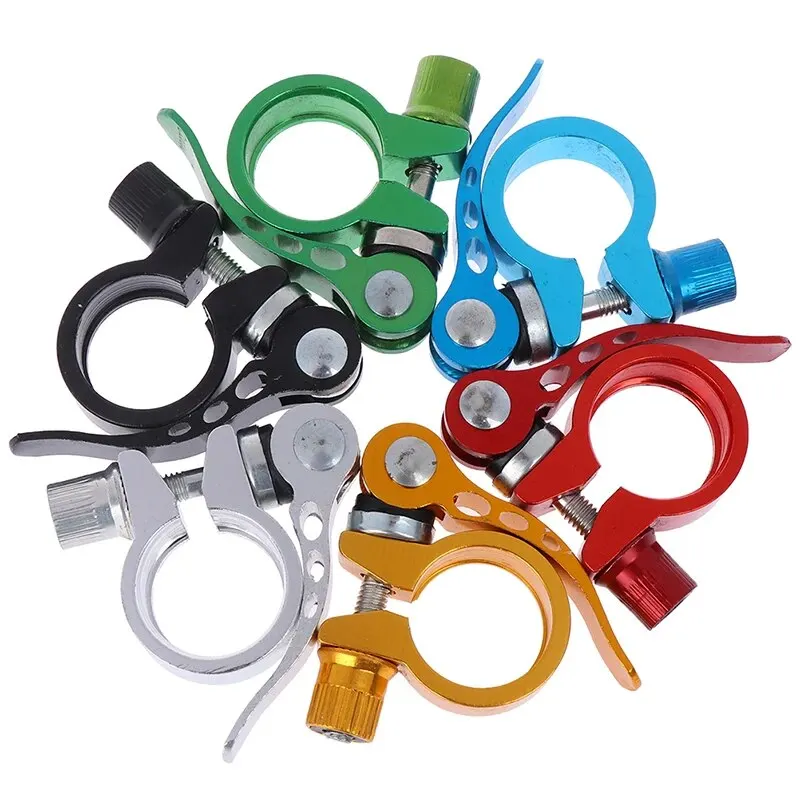 Bike Seatpost Clamp 28.6/31.8/34.9 MTB Rack Locking Clip Quick Release Aluminium
