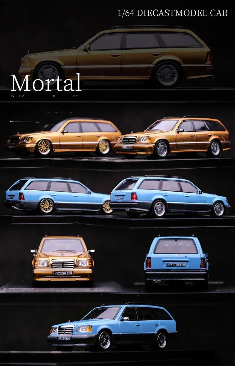 

Mortal 1:64 MB S124 lake blue /Gold limited299 Diecast Model Car