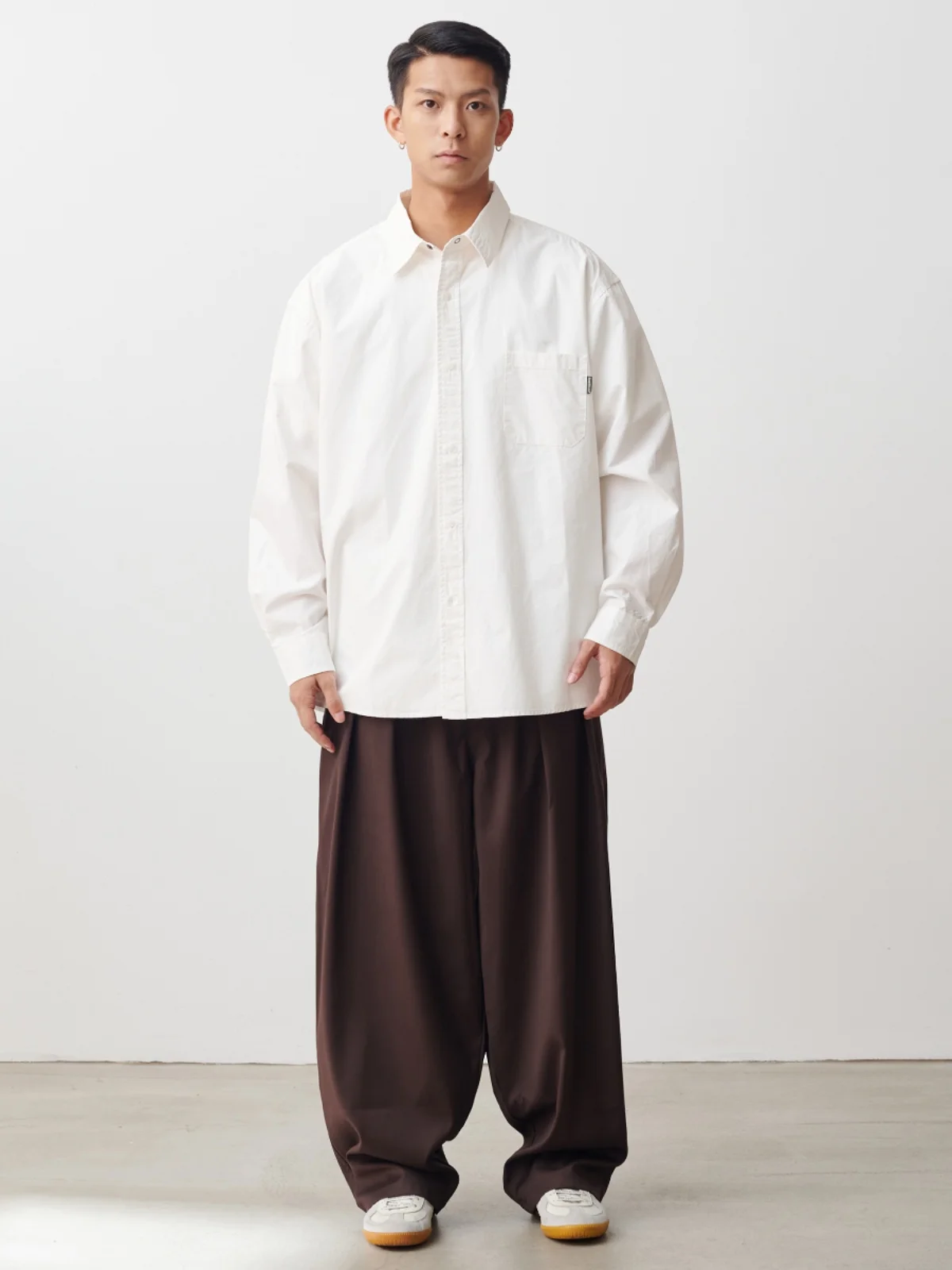 MIKI Japanese retro long-sleeved shirts for men, loose silhouette shirts, jackets for couples