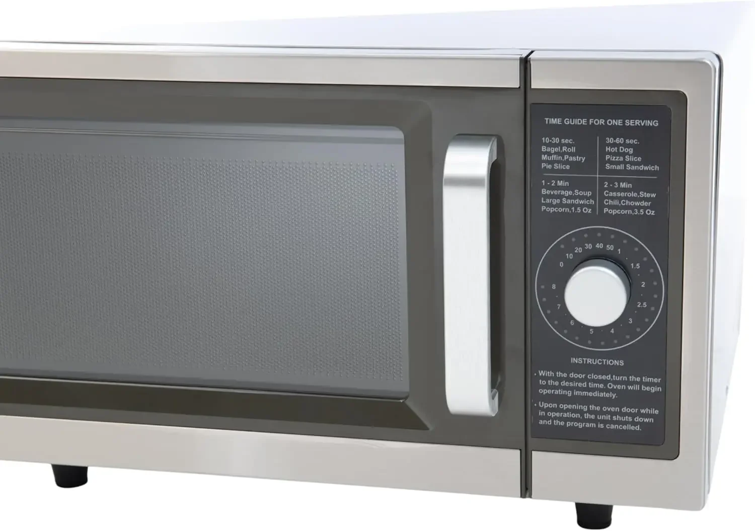 Microwave with Dial Control, 1 Cubic Feet Interior, Stainless Steel, 1000 Watts, UL and NSF Approved 4