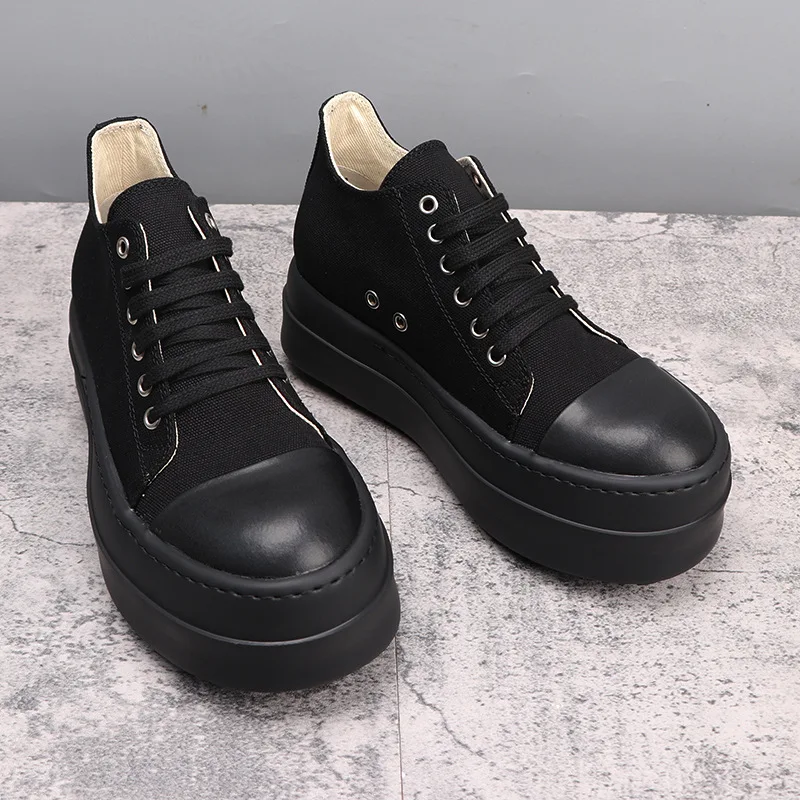 Men's Casual Shoes Heightening Design Shoes for Man Thick Soled Women's Sneakers All Black Fashion Men's Sneakers 5