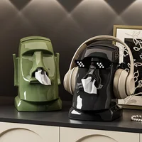 Creative Stone Statue Portrait Plastic Tissue Box Home Multifunctional Headset Stand Living Room Bedroom Extractable Tissue Box 1