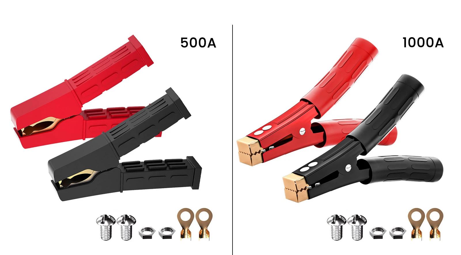 Description Picture 4 of itemCleqee 2PCS 500-1000Amp Heavy Duty Copper Alligator Clip Terminal Battery Crocodile Clamp for Jumper Cable Boost Electrical Test