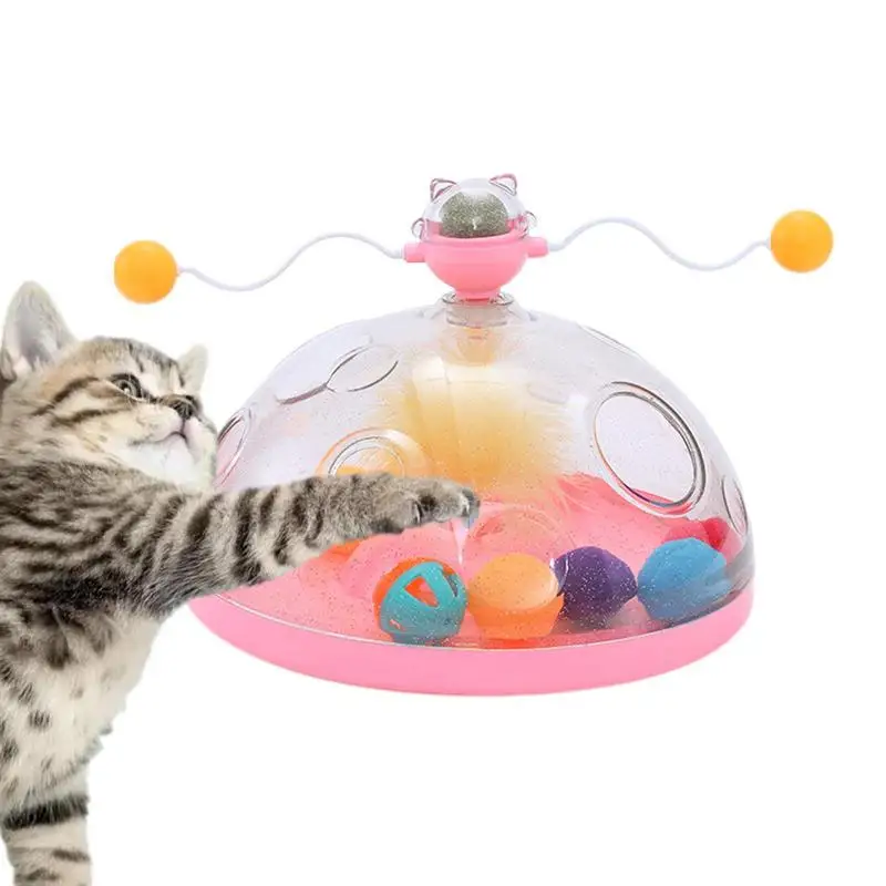 

Ветряная мельница, игрушки для кошек, Интерактивная игрушка-Спиннер для котят, движущиеся шарики для засады и перьев, игрушка для домашних животных, товары для домашних животных