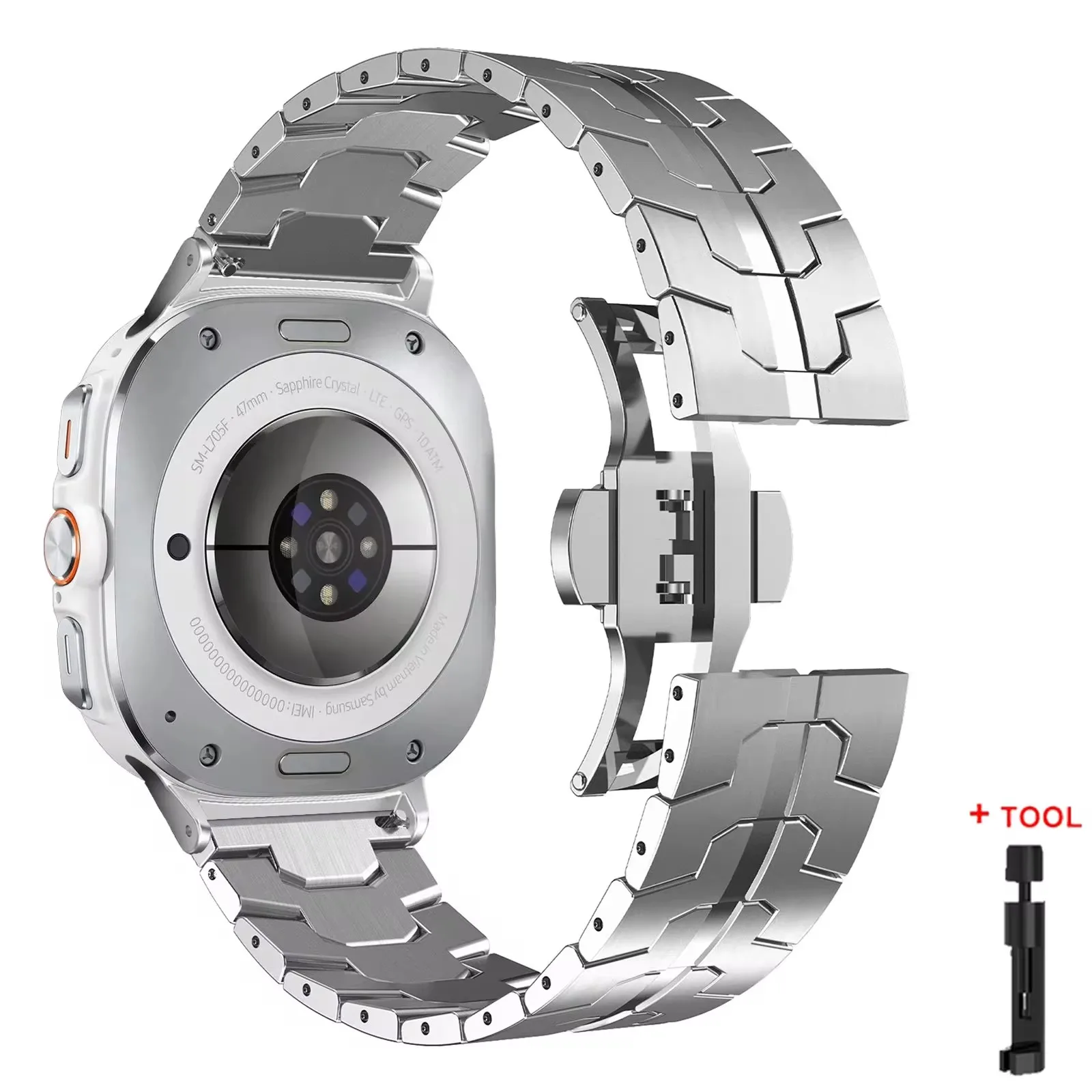 Premium Stainless Steel Watch Band - Elegant No-Gap Metal Bracelet Strap