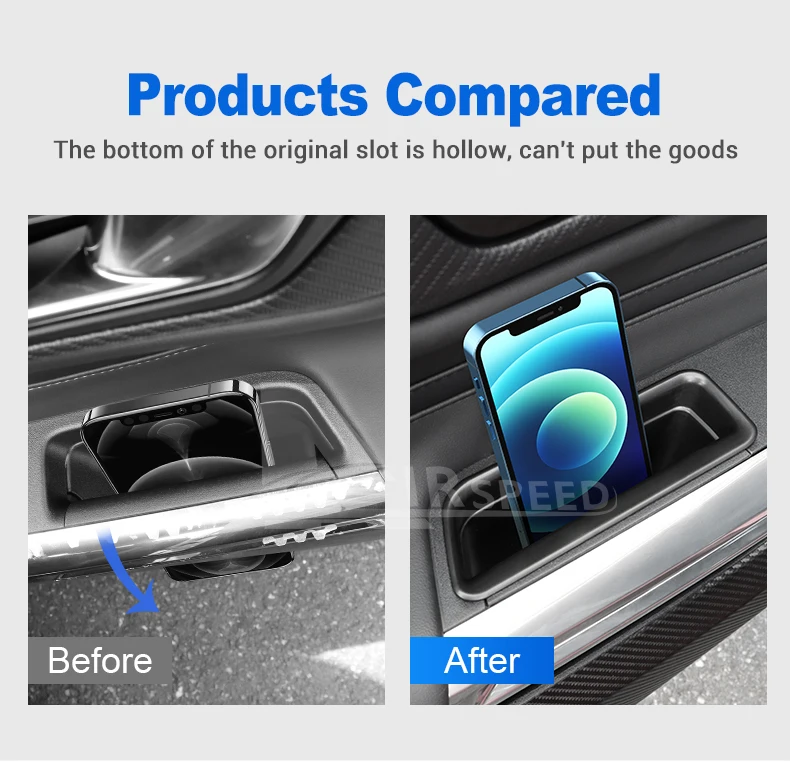  2PCS Lagerung Box Für Ford Mustang Dark Horse EcoBoost GT S650 2024 2025 2026 Auto Innen Tür Griff Organizer zubehör – Detail 2
