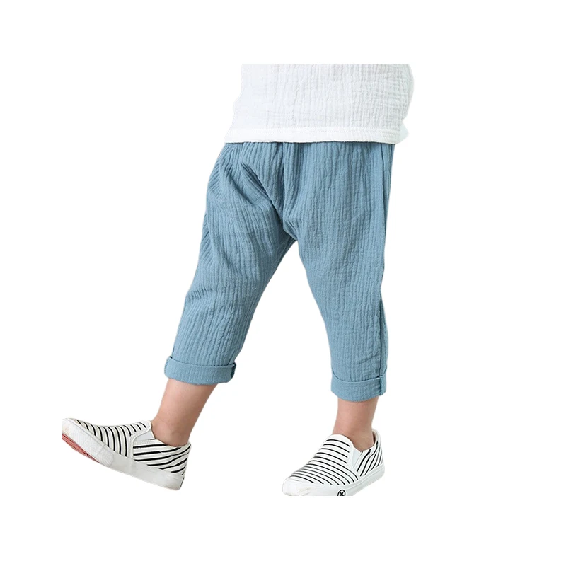Jumping Meters 2-7T Ankle-Length Boys Girls Trousers Pants Cotton Children's Wear Solid Kids Pants For Summer