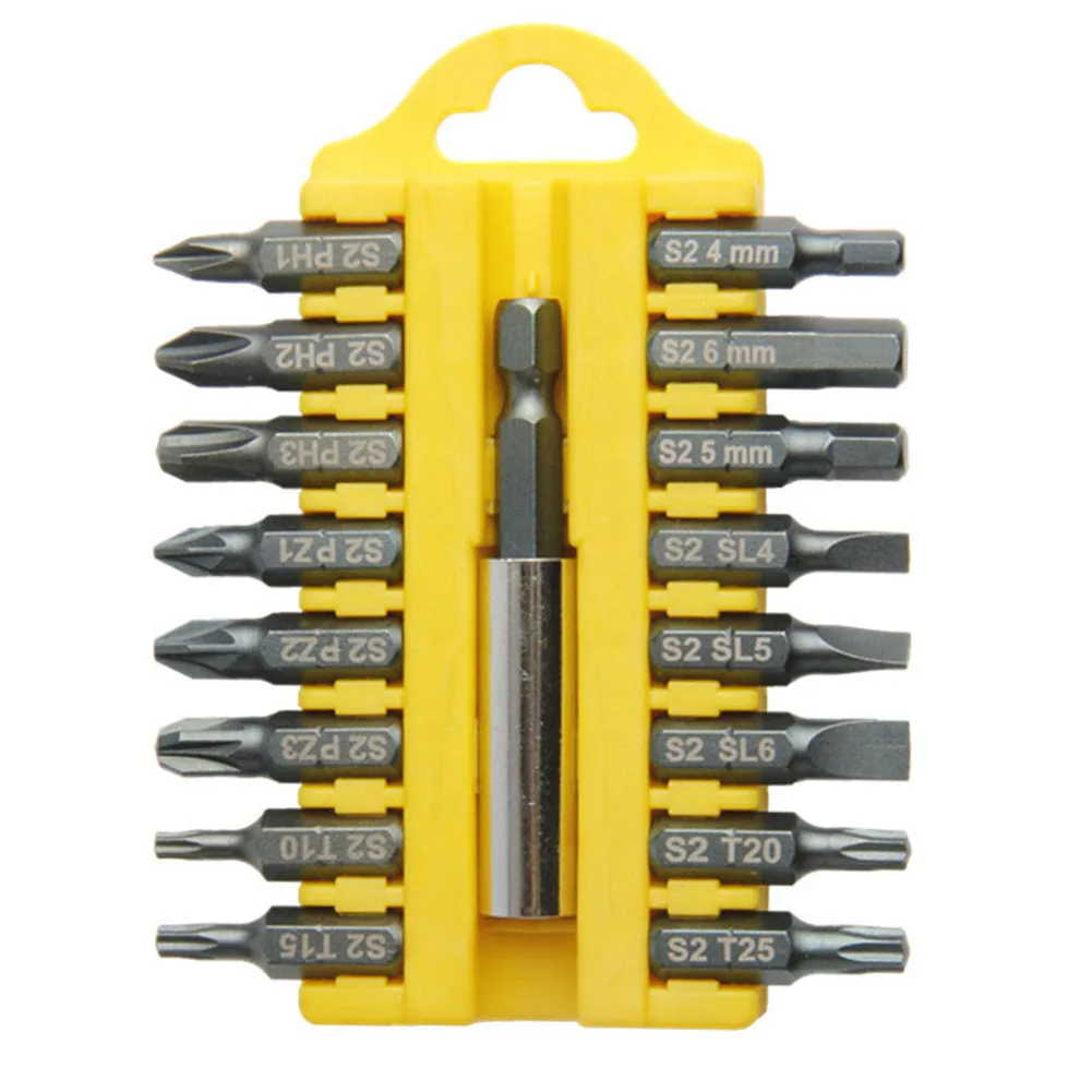 

Drill Bit Screwdriver Bits Screwdriver Bit Tool Holder 17pcs 1Set Blue Brand New High Quality PH1-H6 Steel Yellow