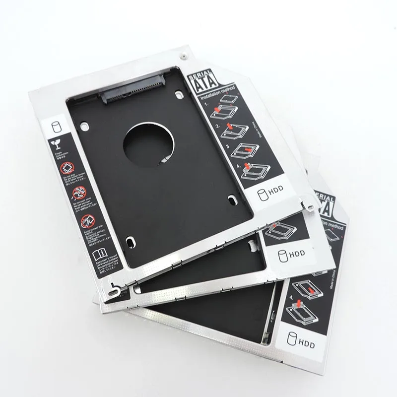 Aluminum 2nd Second Hdd Caddy Hard Disk Drive Case 9.5mm 12.7mm Optibay SATA 3.0 2.5'' SSD DVD CD-ROM Enclosure Adapterbox