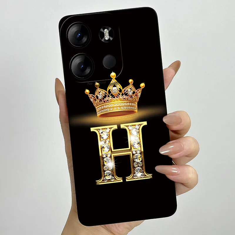 Crown Letter Soft Liquid Silicone Phone Case - Enhanced Grip Bumper Cover