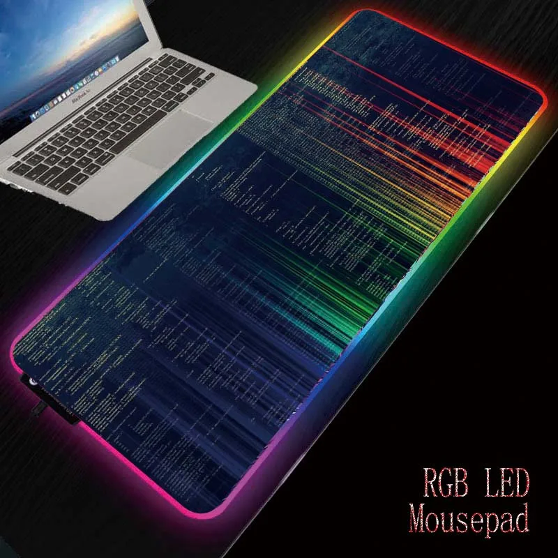 

Большой игровой коврик для мыши MRGBEST Line с RGB светодиодный и USB-подсветкой, нескользящий цветной светящийся коврик для мыши, коврик для ПК