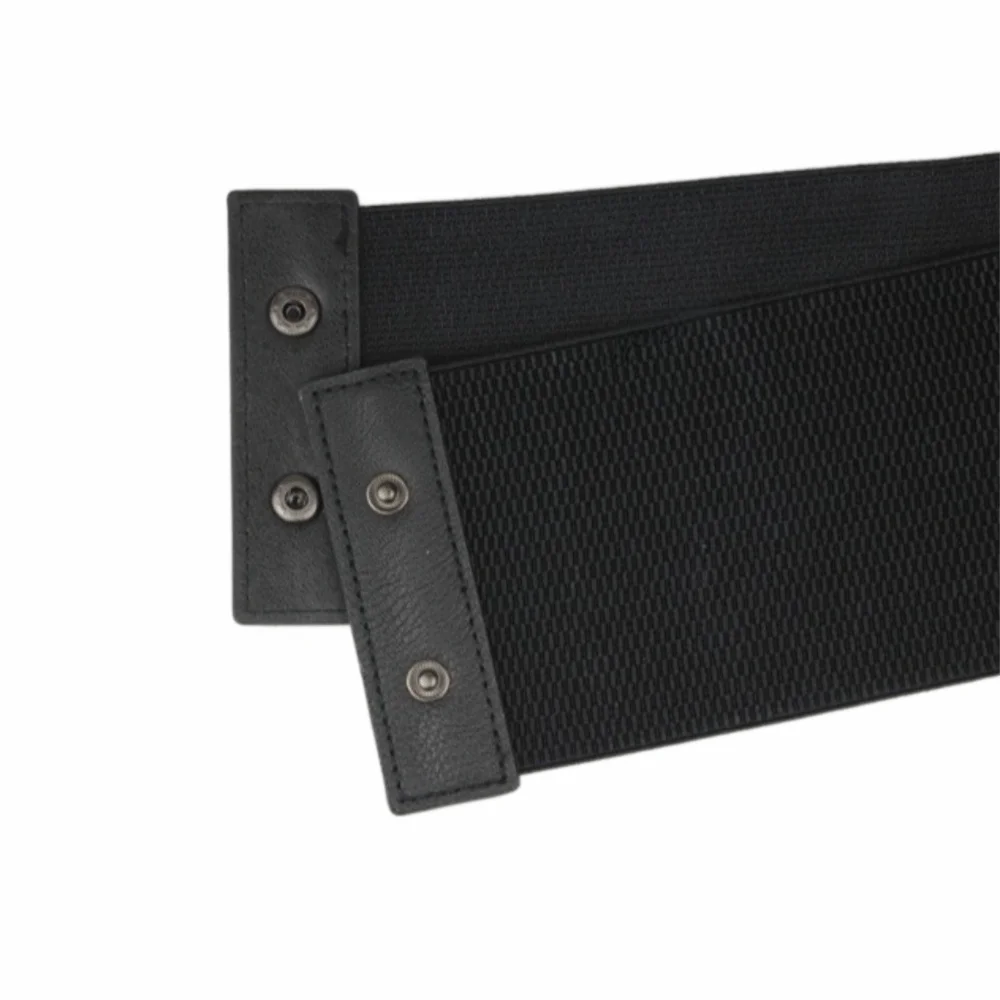 Gothic Spicy Girl PU Leder Korsett Einfarbig Elastischen Breiten Gürtel Abnehmen Bund Western Cowboy Gürtel Damen – Detail 8