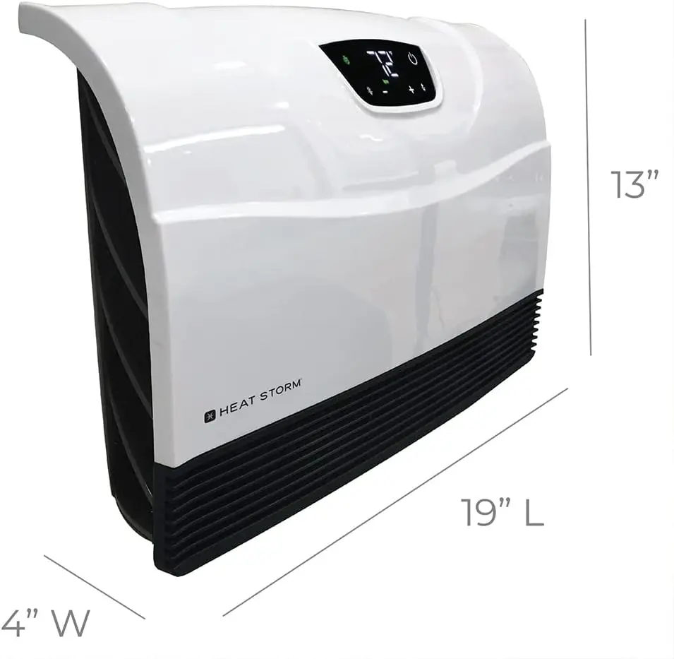 Phoenix Infrared Space Heater with Attachable Feet, Remote Control, Energy Efficient-750-1500 Watts, White Floor or Wall - HS