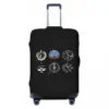 Custom Cockpit Six Dials Flight Simulator Pilot Travel Luggage Cover Dust Proof Airplane Suitcase Cover Protector Fit 18-32 Inch 1