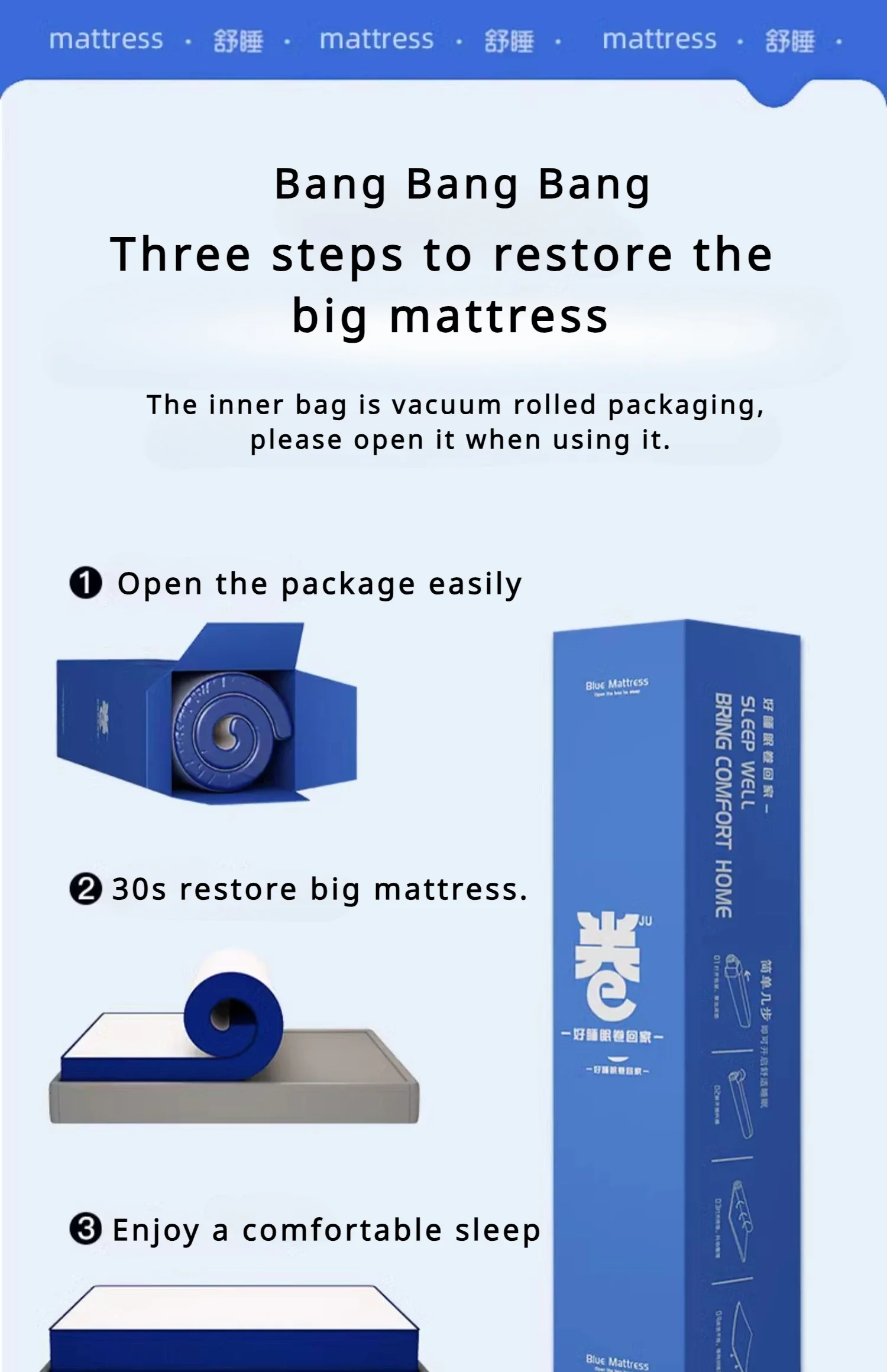 Description Picture 3 of itemHigh Quality Mattresses Memory Foam Hotel Designer Sleeping Queen Folding Bed Mattress King Size Colchon Matrimonial Furniture