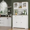 Pantry Storage Cabinet, Kitchen Hutch with Buffet Cupboard, Utility Pantry Cabinet with Microwave Stand,Tall Kitchen Cabinets 1