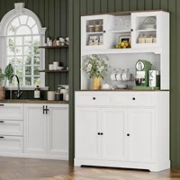 Pantry Storage Cabinet, Kitchen Hutch with Buffet Cupboard, Utility Pantry Cabinet with Microwave Stand,Tall Kitchen Cabinets 1