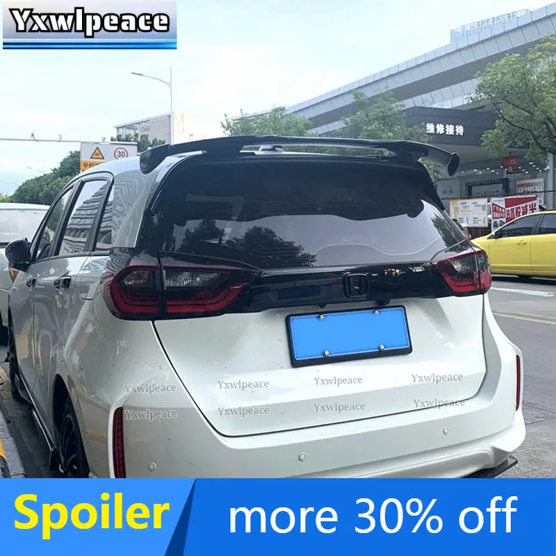 

For Honda Fit Jazz 2020 2021 Spoiler High Quality ABS Material Unpainted Color Rear Roof Spoiler Trunk Wing Car Styling