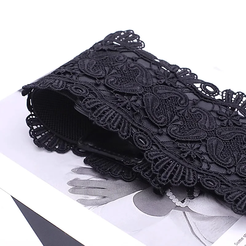 Breite Spitze Korsett Gürtel Für Frauen Plus Größe Schwarz Gürtel Weibliche Luxus Marken Punk Gothic Cummerbunds Y2K Bund Elegante Gürtel – Detail 6