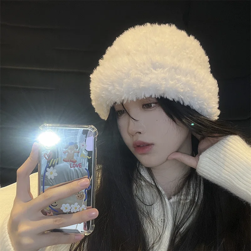 Autumn Winter Women's Hat 2022 New Simple Soft Beanie Thickening Knitted Cap Outdoor Warm Cold-Proof Bonnet Skull Beanie Hat