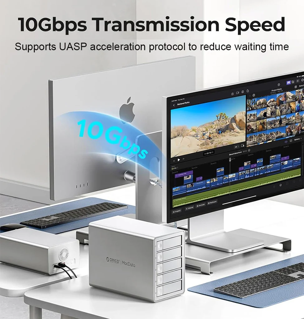 ORICO 4/5 Bay 10Gbps SATA HDD Docking Station SSD Enclosure 2.5" 3.5" Hard Drive External Case