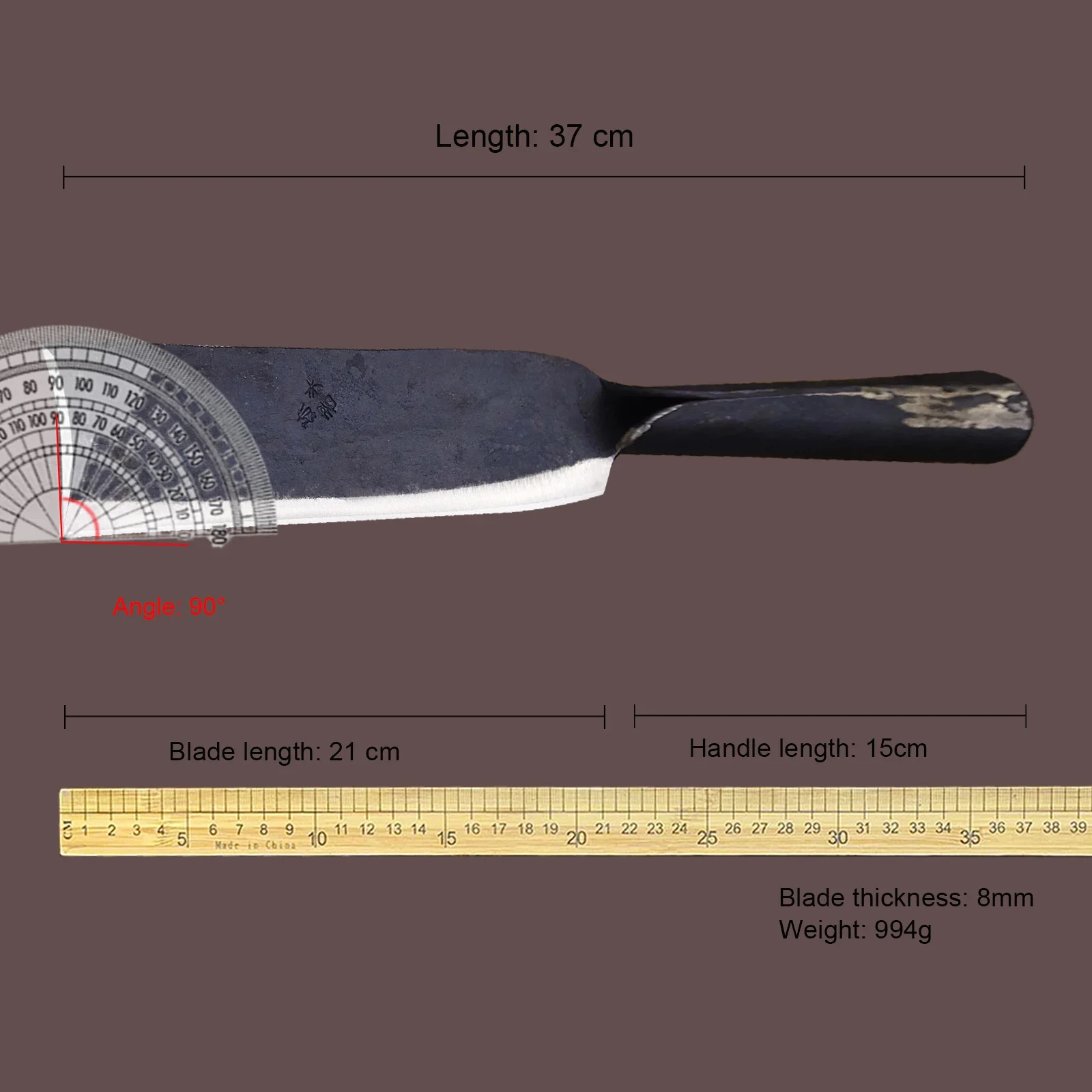 Veteran artistes forge multi-functional all Tang one heavy duty firewood knife outdoor logging knife home garden knife 2