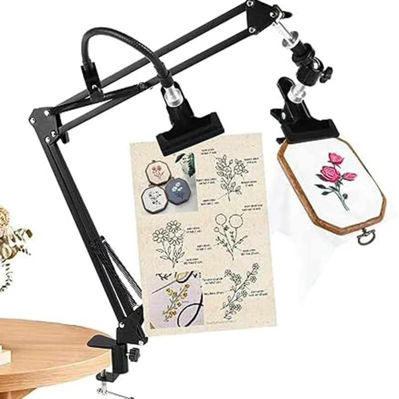 

Embroidery Hoop Stand: 360 Adjustable Metal Embroidery Hoop Stand For Sewing Cross Stitch Crafts Easy To Use