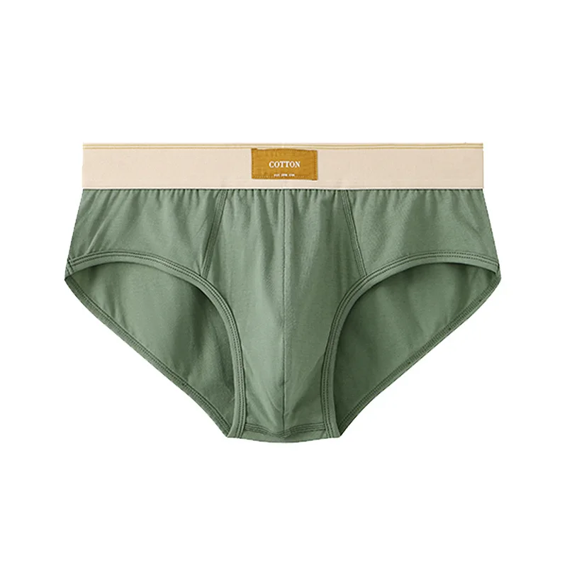 Men's Fashion Briefs Solid Color Panties U Convex Pouch Underwear Loose  Fitting Boy Breathable Cotton Oversized Nighwear Bottoms