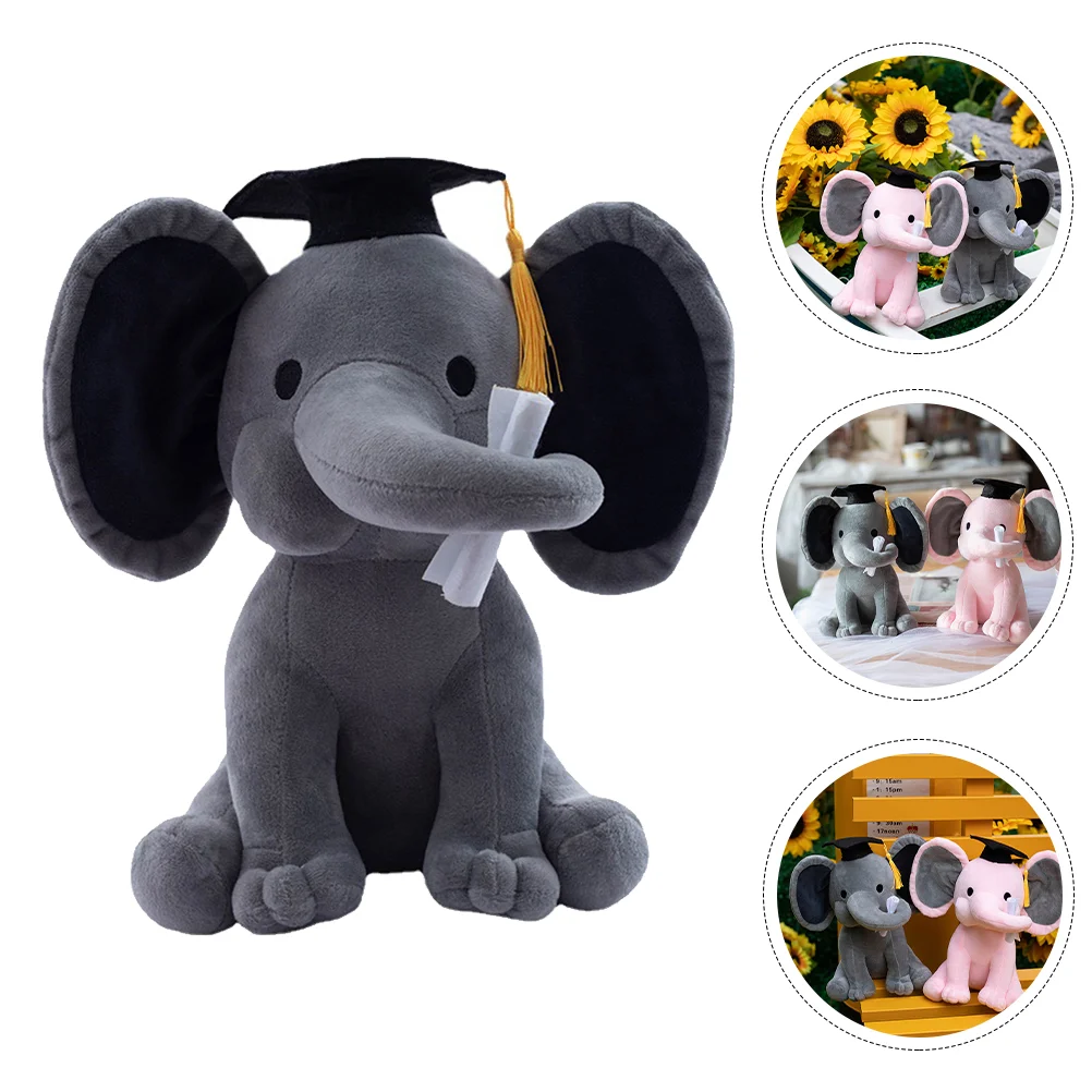 

Plush Toy Graduation Stuffed Elephant Animals for Babies Cartoon Gift Desktop Office