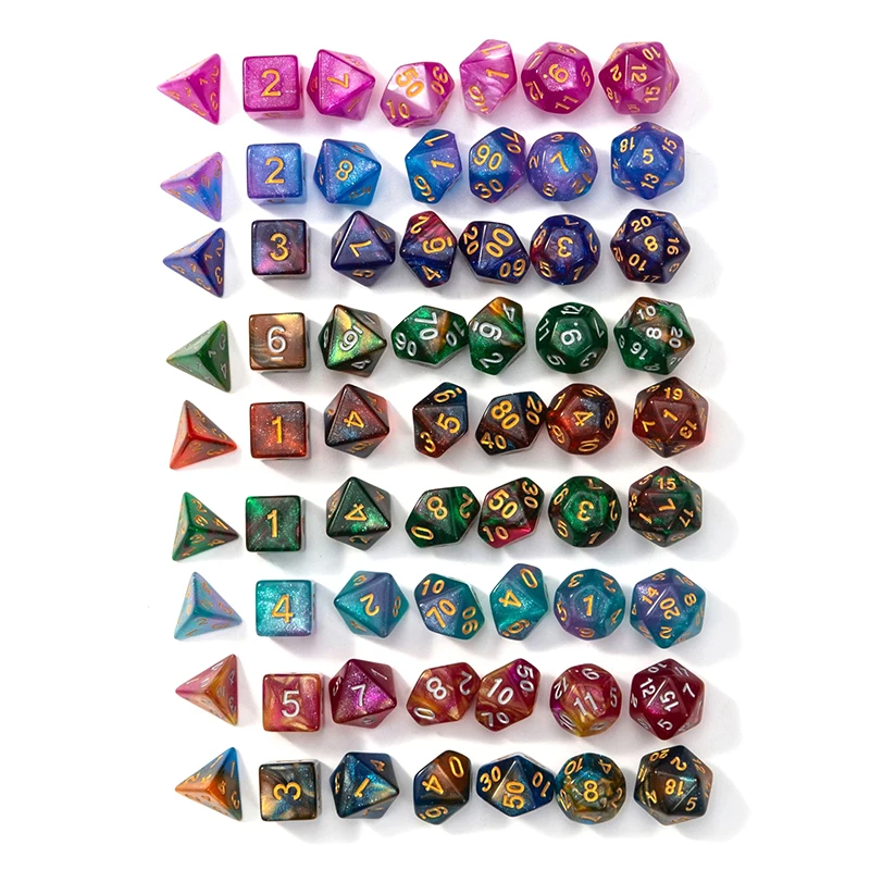 

7Pcs Mix Dice Set Portable Toys For Adults Kids Polyhedral D4 D6 D8 D10 D12 D20 Dice For Role Playing Board Table Game