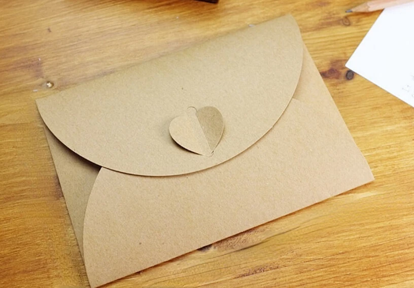 Conjunto de Envelopes Artesanais Vintage com 50 Cores Envelope Kraft Coração Retrô Material de Papelaria Armazenamento de Fotos Presente de Natal - Imagem 6